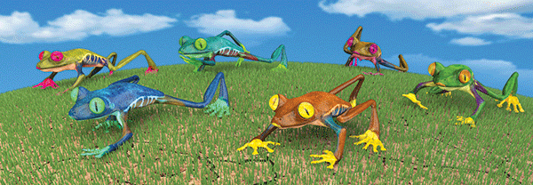 SKU : 858 - Frogs - Motion Bookmark/ 6" Ruler