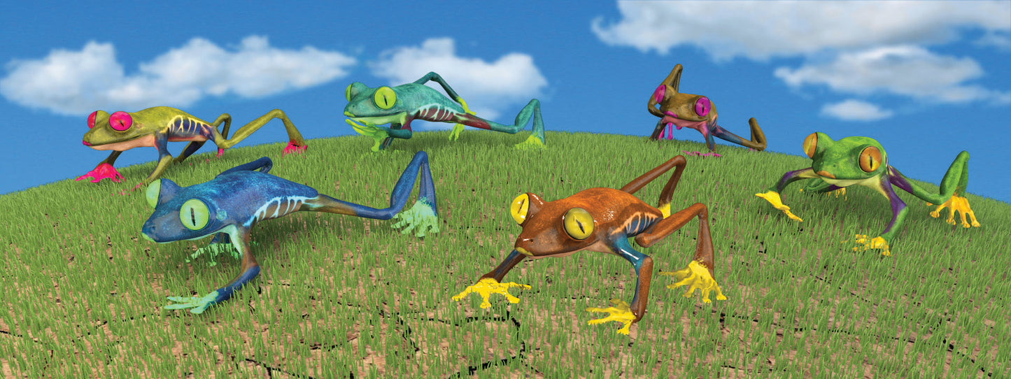 SKU : 858 - Frogs - Motion Bookmark/ 6" Ruler