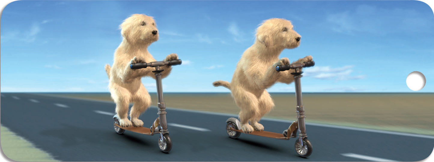 SKU : 16806 - Dogs on Scooters - Motion Bookmark