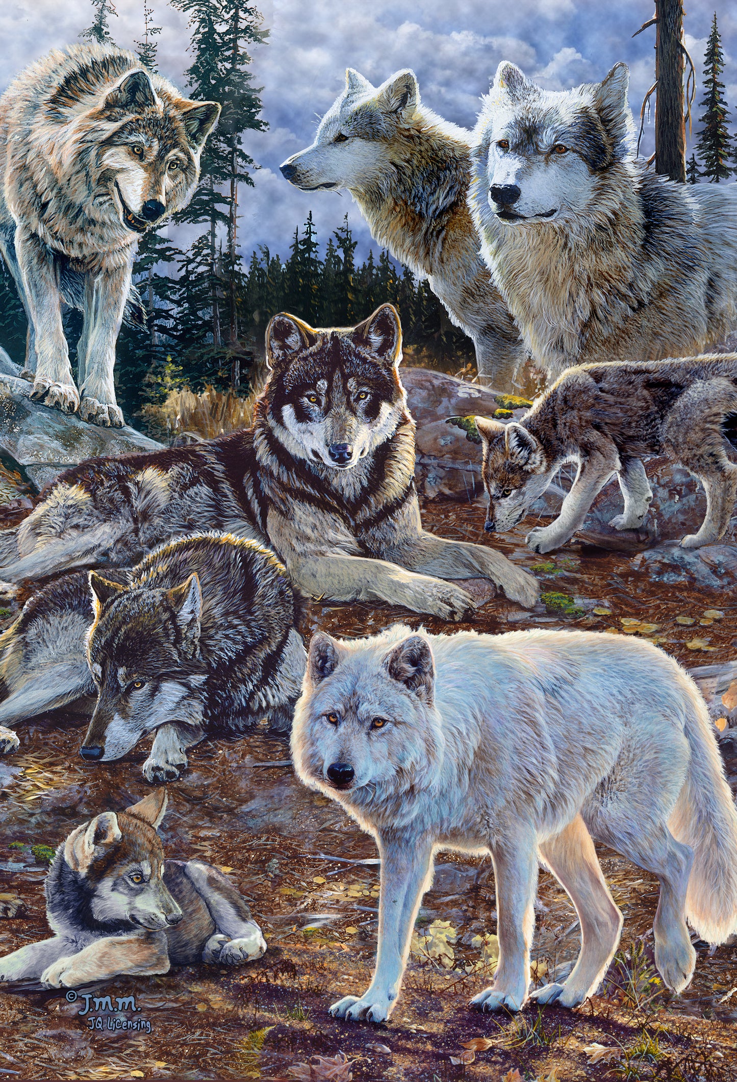 SKU : 20394 - Pack of Wolves - 3D Postcard