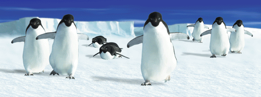 SKU : 839 - Penguins Walking - Motion Bookmark/ 6" Ruler