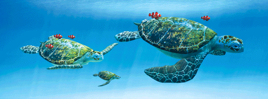 SKU : 845 - Sea Turtles - Motion Bookmark/ 6" Ruler
