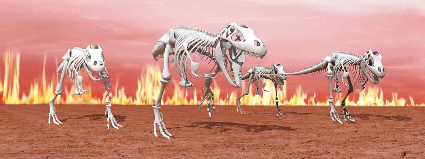 SKU : 865 - T-Rex Skeleton - Motion 6" Ruler