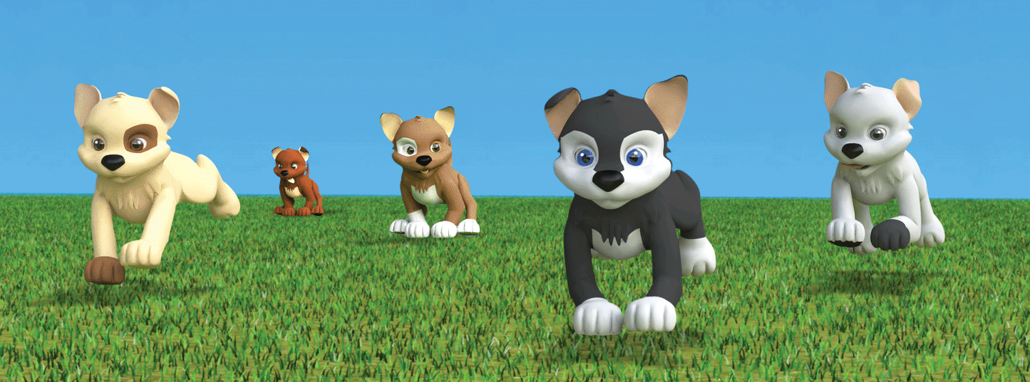 SKU : 867 - Puppies Running - Motion 6" Ruler