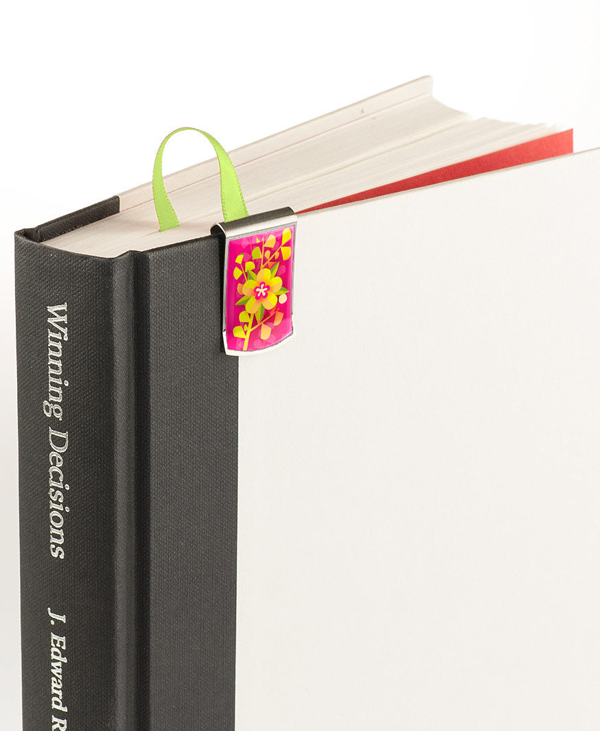 Paradise Flower Bookmark on book