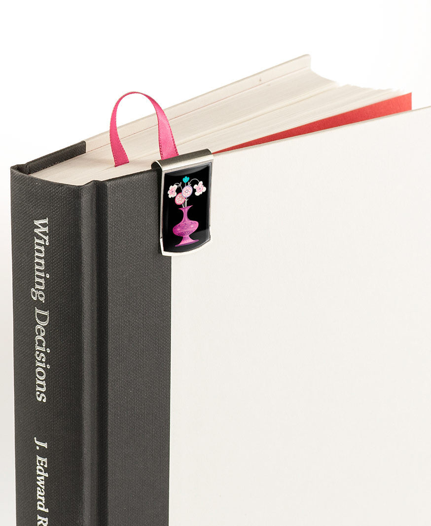 Flower Shop Bookmark on book