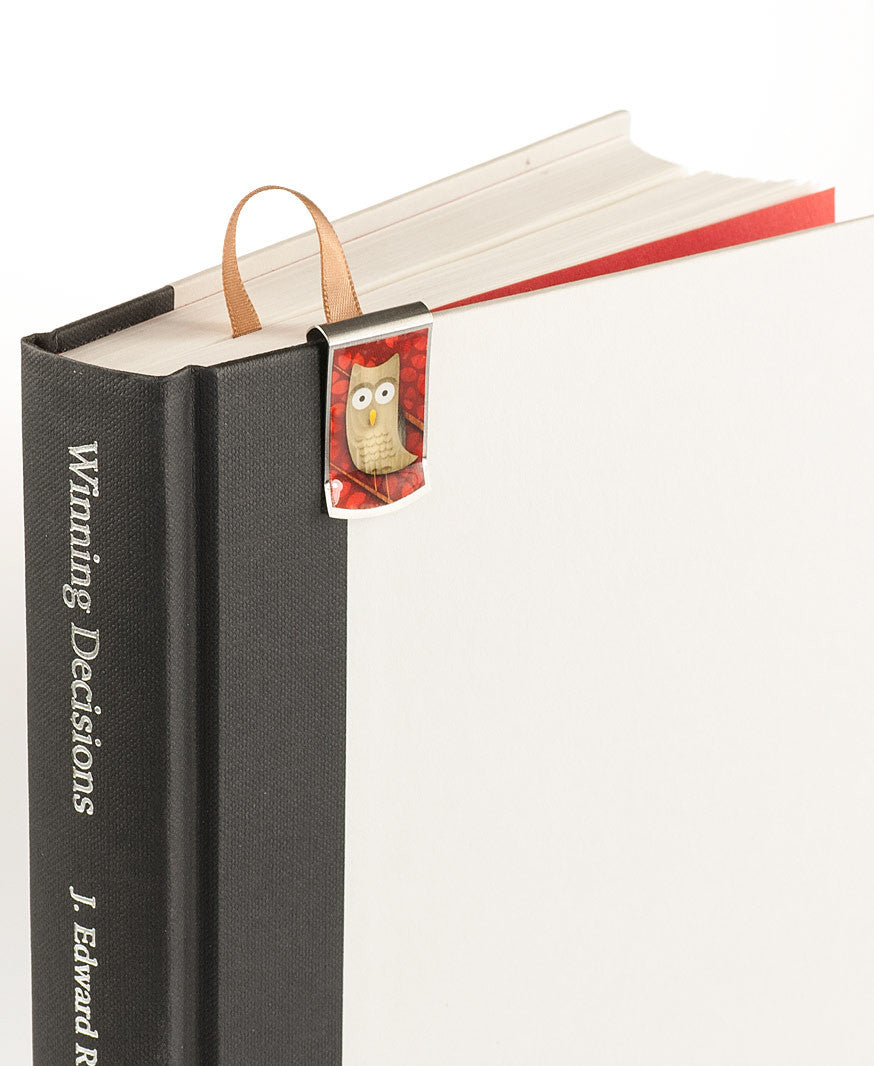 Owl Bookmark on book