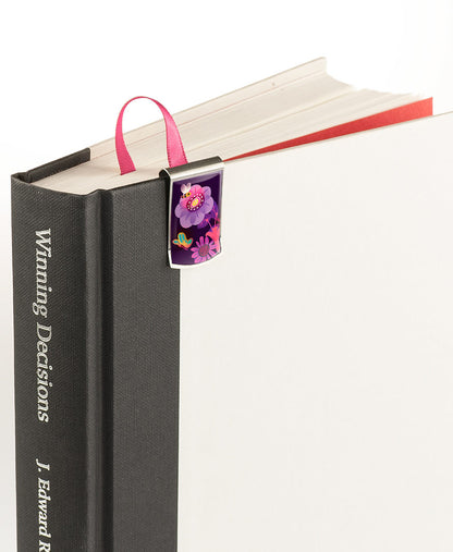 Night Flower Garden Bookmark on book