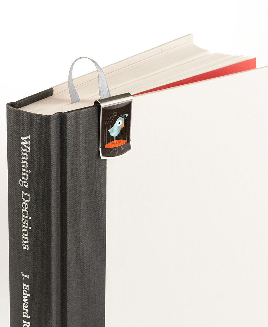 Bird Themed Bookmark on book
