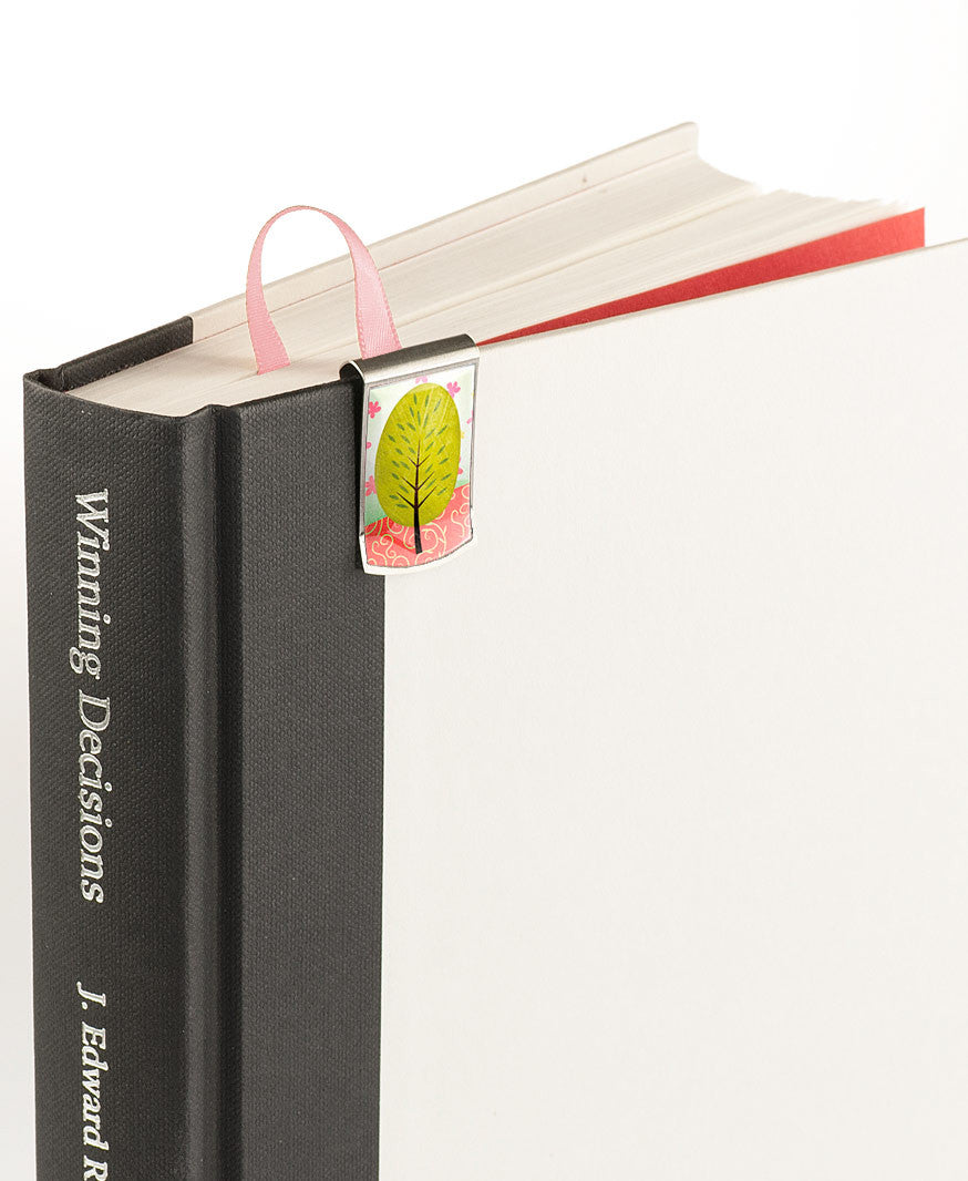 Spring Bookmark on book