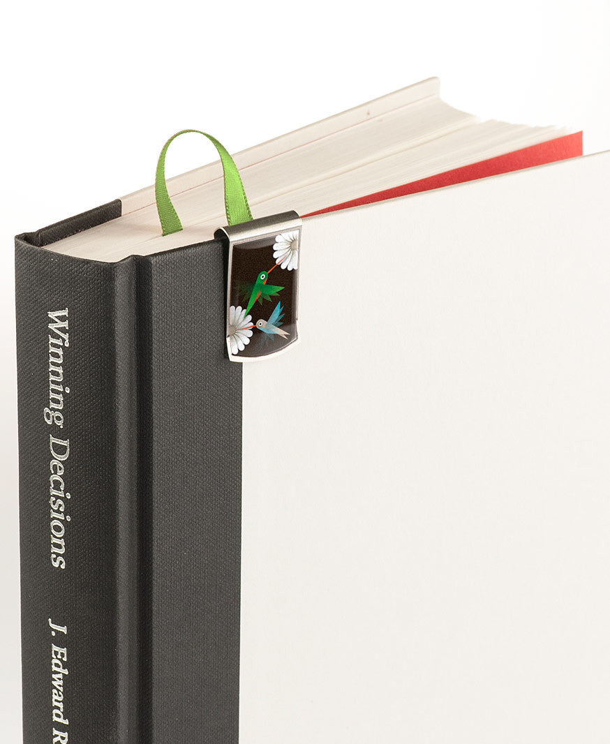 Hummingbird Bookmark on book