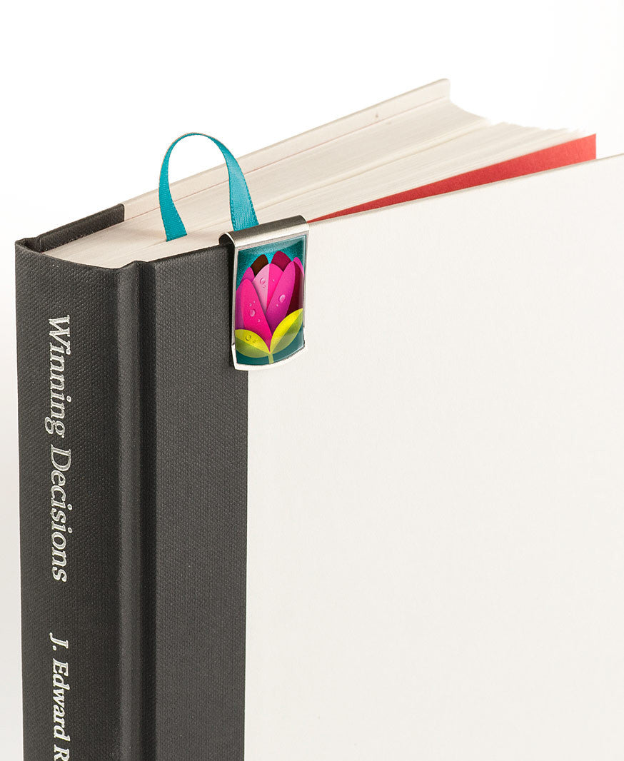 Tulip Bookmark on book